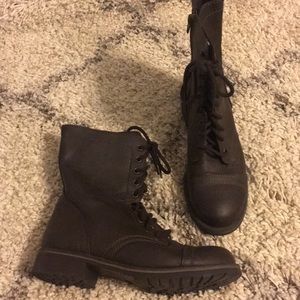 Brown lace up boots
